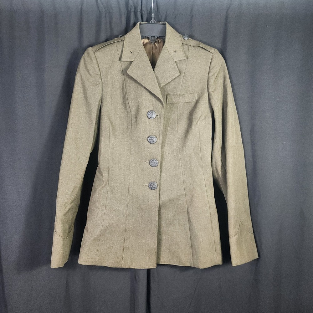 USMC Womens Service Alpha Uniform Coat Olive Drab‎ Wool Gabardine 4L